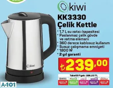 KİWİ ÇELİK KETTLE KİWİ ÇELİK KETTLE